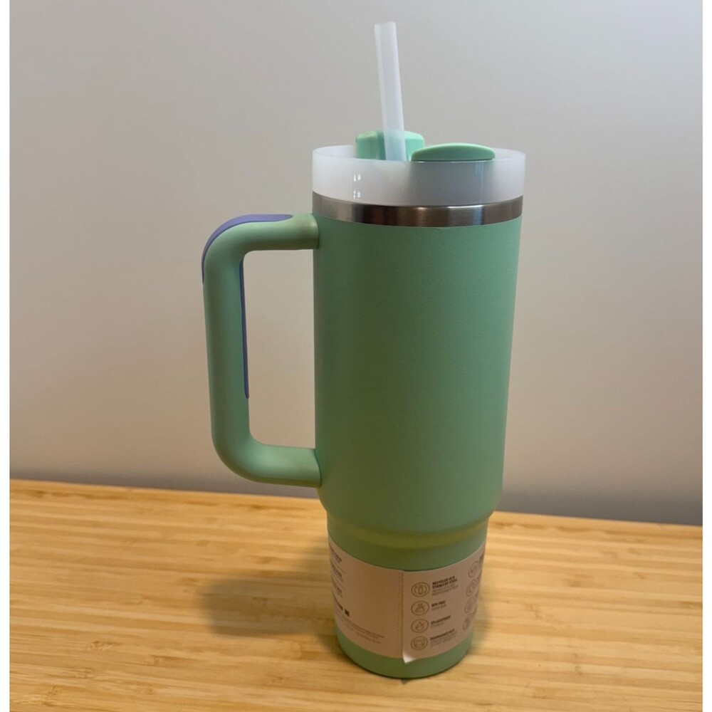 Stanley Quencher H2.0 FlowState 30 oz Tumbler Mint Green Purple NWT - Picture 8 of 13